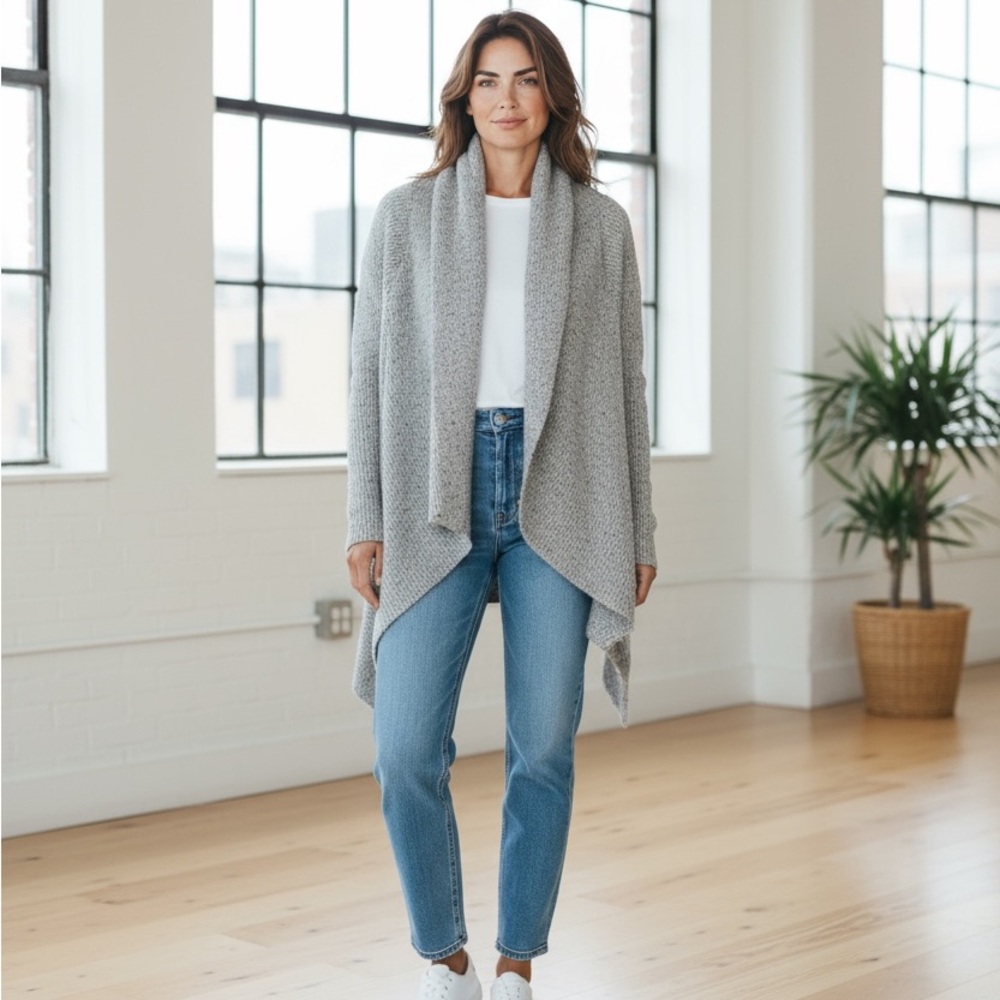 GUESS Women’s Open Front Waterfall Cardigan